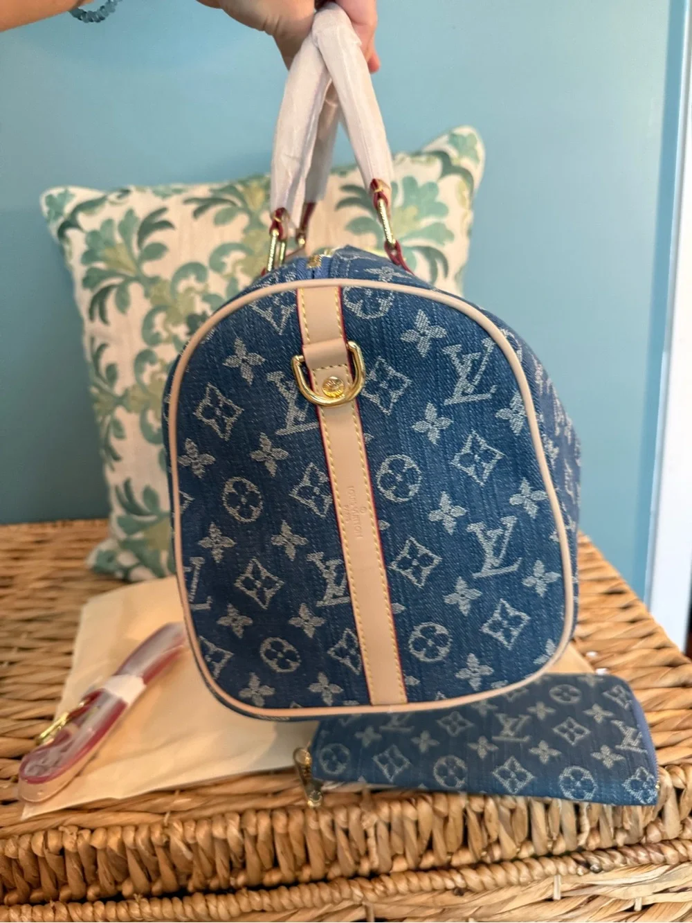 Denim bag & wallet set- see description